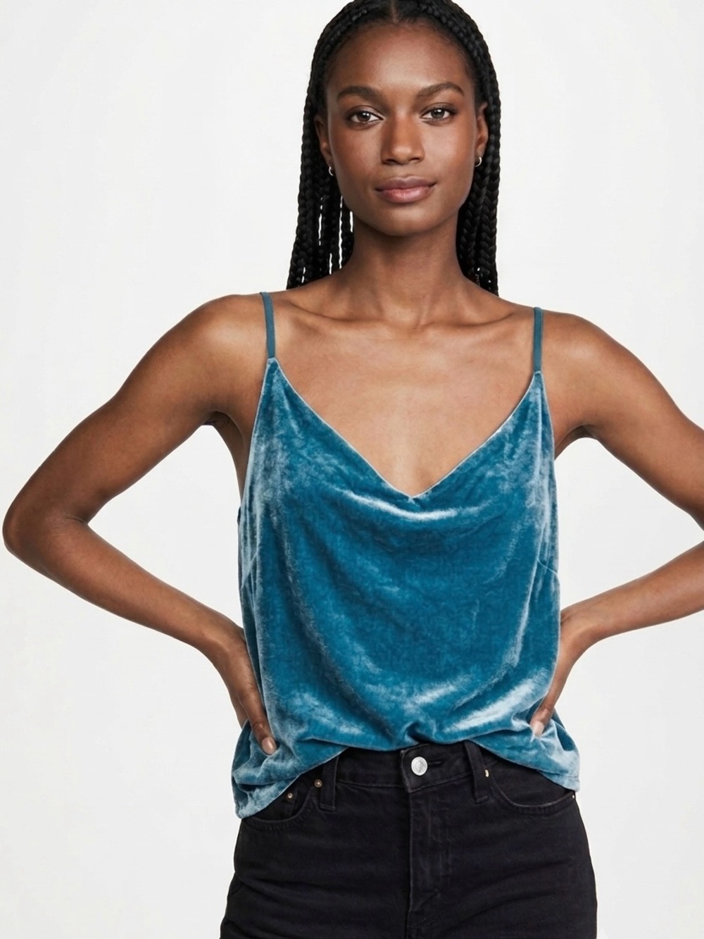 🔹 L'AGENCE Gabriella Velvet Camisole in Cortez Blue - Size XS